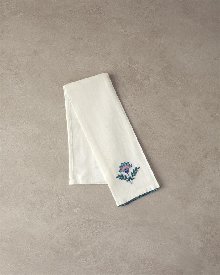 Prosop de bucatarie, Carnival Flower, poplin, 30x50 cm, alb