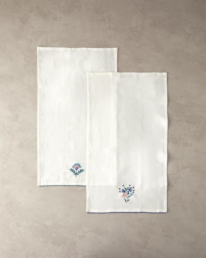 Prosop de bucatarie, Carnival Posy, poplin, 30x50 cm, alb