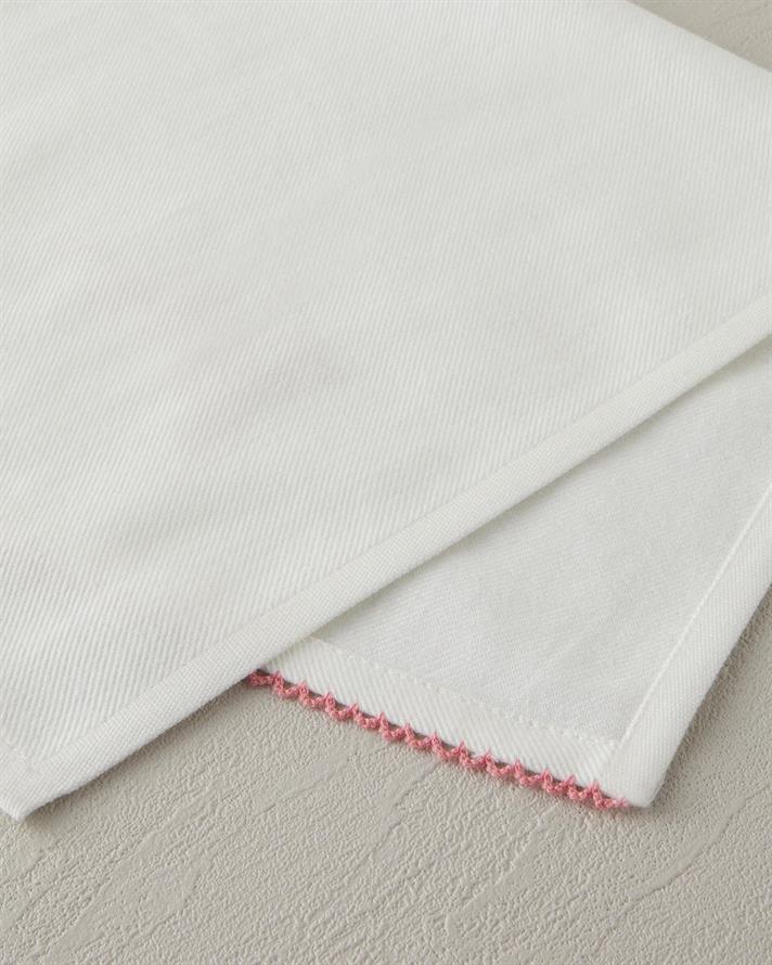 Bumbac Lavetă Uscare 30x50 cm Alb - Roz