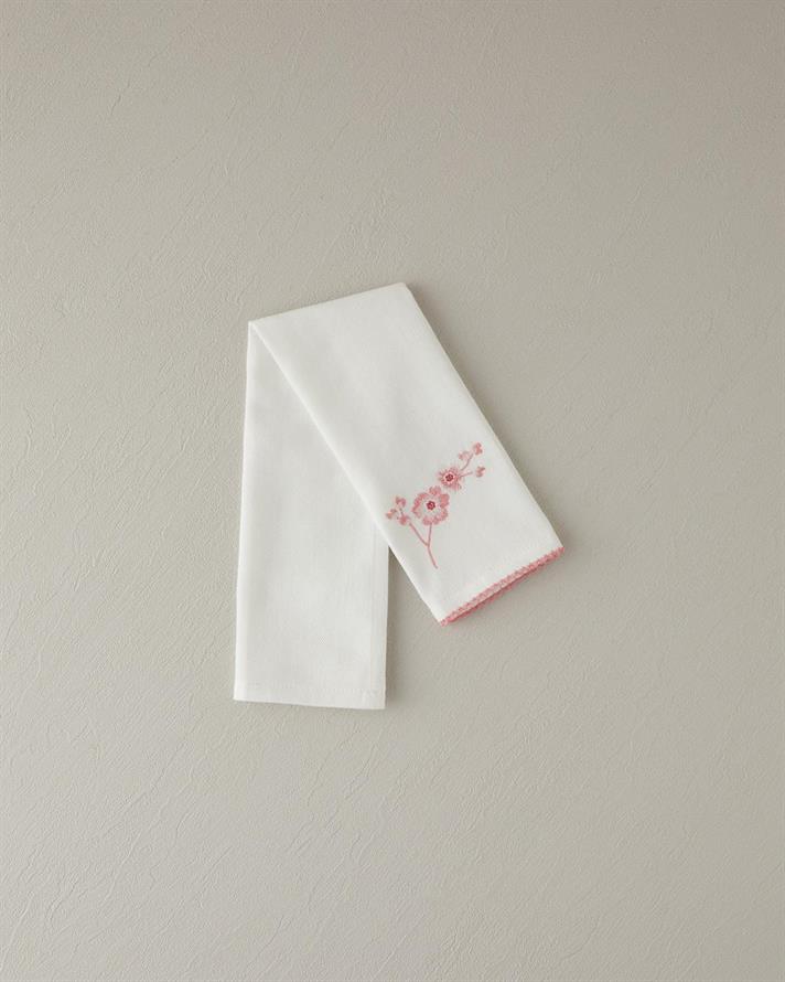 Bumbac Lavetă Uscare 30x50 cm Alb - Roz