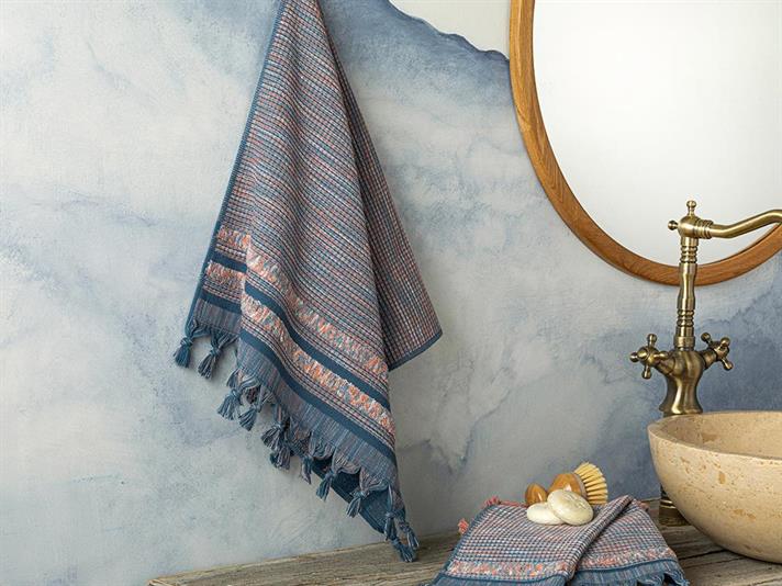 Prosop de față, Aria, bumbac, 50x70 cm, bleu