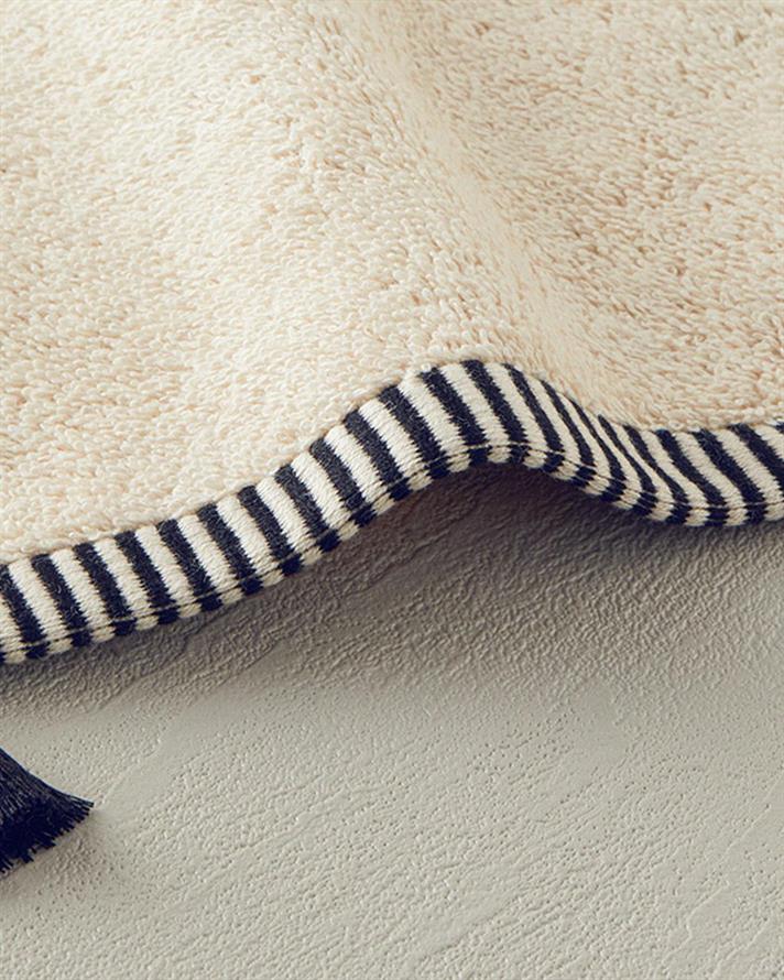 Prosop de față, Colorful Lines, bumbac, 50x80 cm, bej-negru