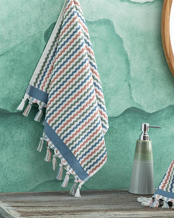 Colour Sea Cottony fringed Face Towel 50x70 cm Colorful