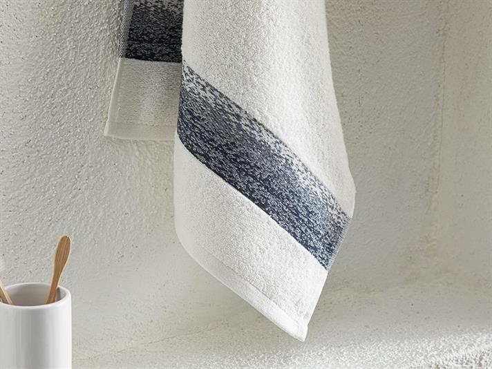 Prosop de față, Daylight, bumbac, 50x70 cm, ecru-bleumarin