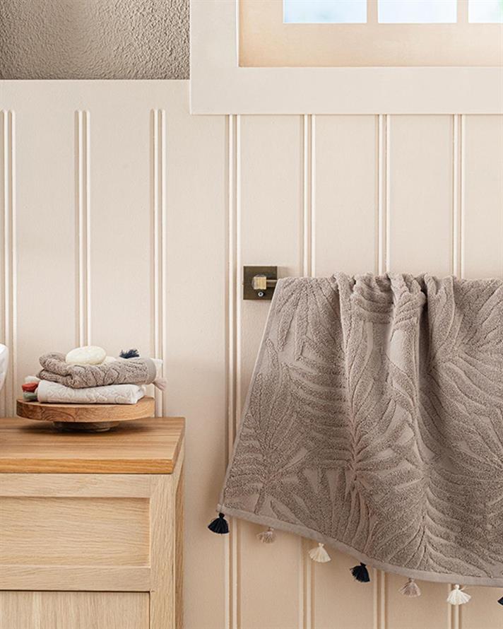 Diana Cottony With Jacquard Face Towel 50x70 cm Beige