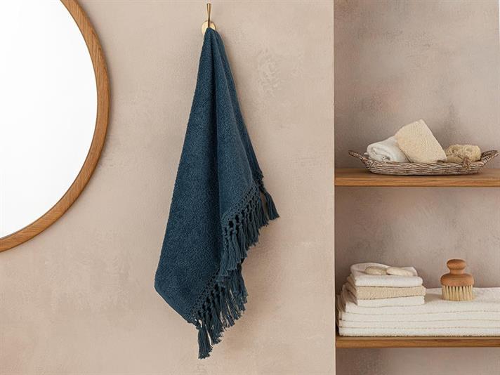 Prosop de față, Eaves, bumbac, 50x70 cm, albastru petrol