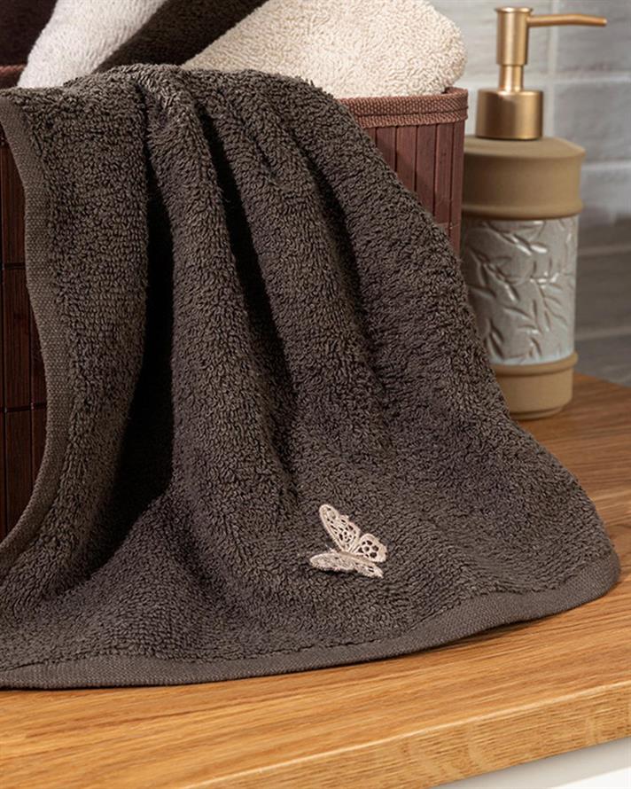 Prosop de față, Galia Butterfly, bumbac, 30x40 cm, maro