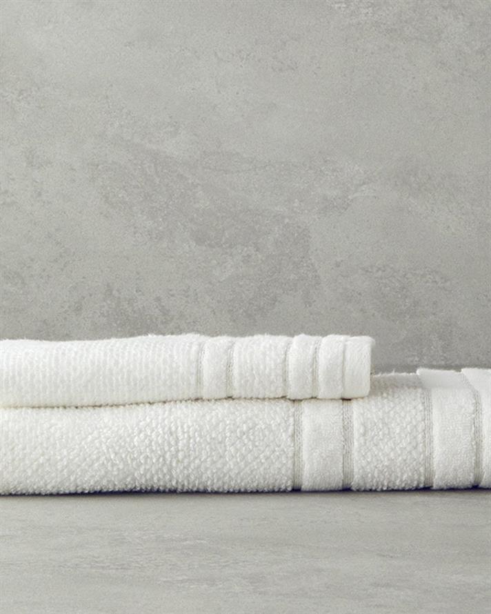 Prosop de față, Highlight, bumbac cu fir argintiu, 50x80 cm, ecru