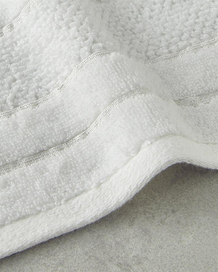 Prosop de față, Highlight, bumbac cu fir argintiu, 50x80 cm, ecru