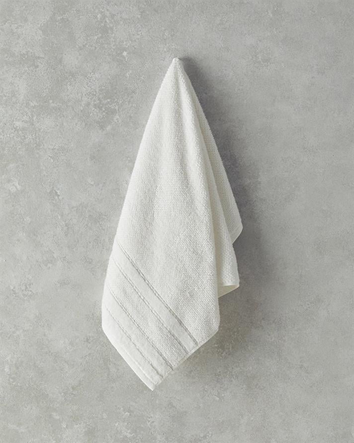 Prosop de față, Highlight, bumbac cu fir argintiu, 50x80 cm, ecru