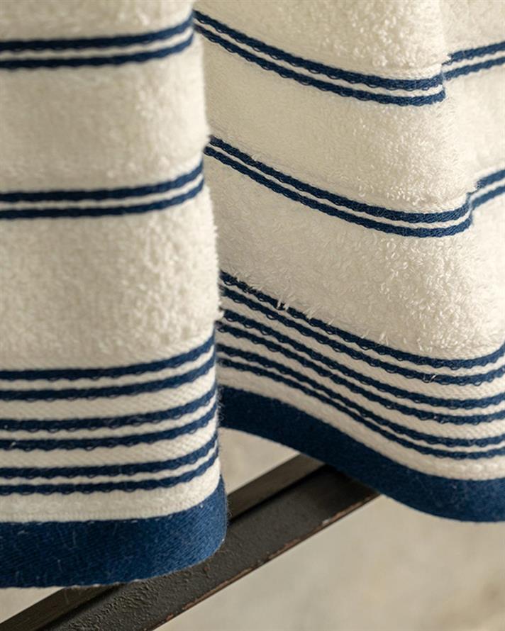 Prosop de față, ivy, bumbac, 50x70 cm, alb - bleumarin