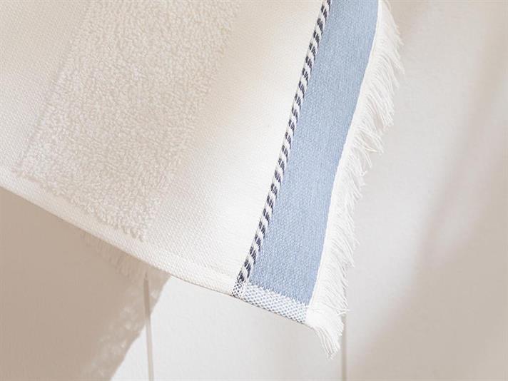 Prosop de față, Lucina, bumbac, 50x70 cm, ecru - bleu