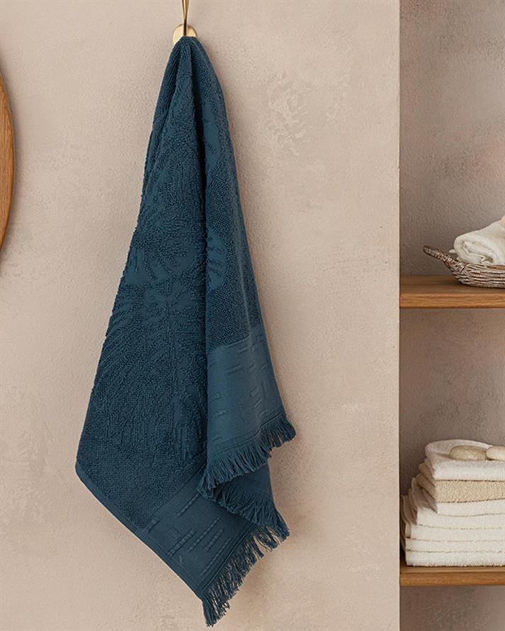 Prosop de față, Mara, bumbac, 50x70 cm, albastru petrol