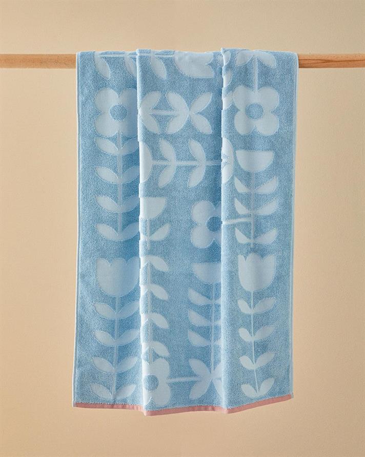 Prosop de față, Mix Duo, bumbac-poliester, 50x80 cm, bleu