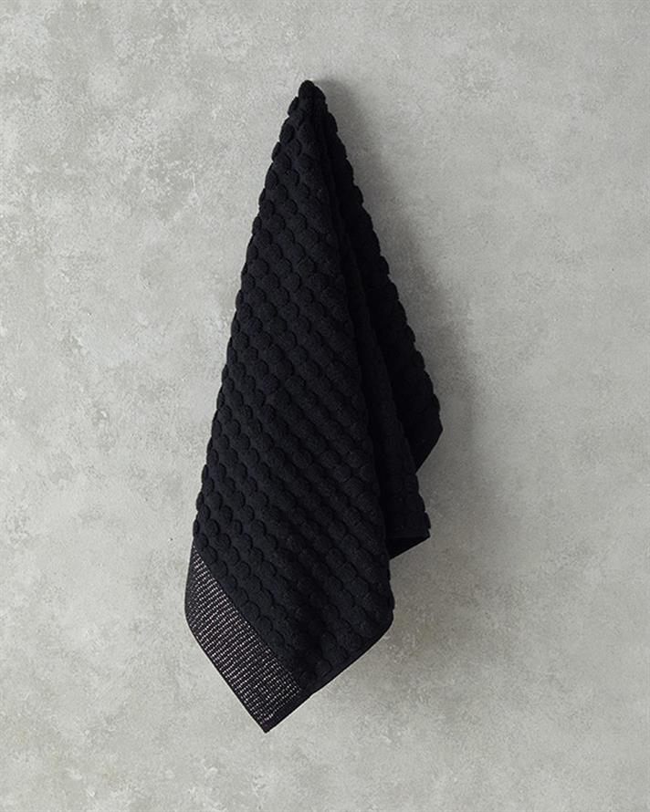 Prosop de față, Pearl, bumbac cu fir argintiu, 50x80 cm, negru