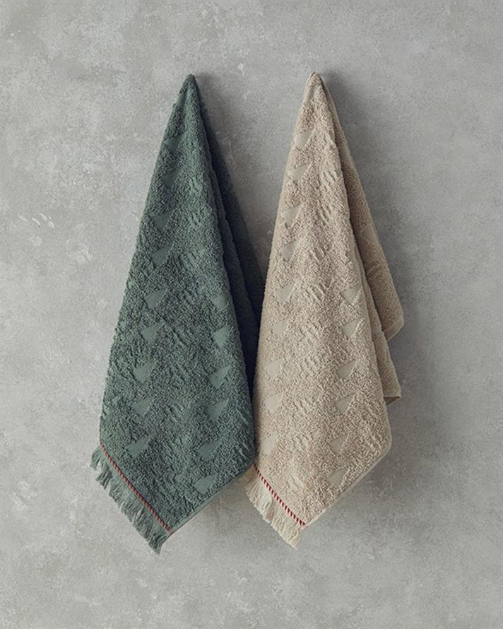 Prosop de față, Piny, bumbac, 50x80 cm, verde