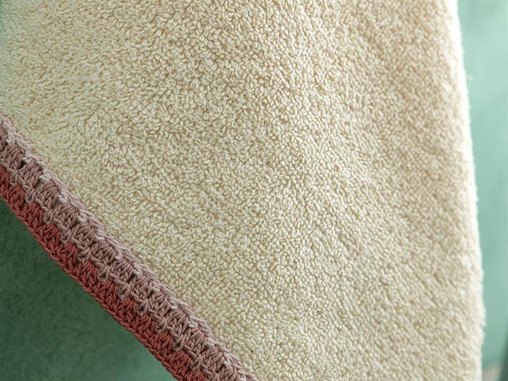 Prosop de față, Pure Lace, bumbac, 50x70 cm, ecru - roz