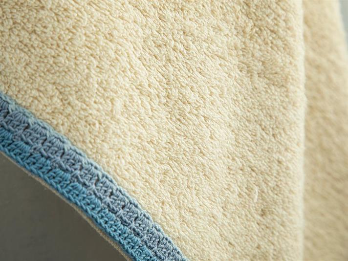 Prosop de față, Pure Lace, bumbac, 50x70 cm, ecru - bleu