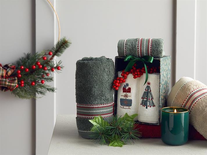 Prosop de față, Rhys, bumbac, 50x80 cm, verde