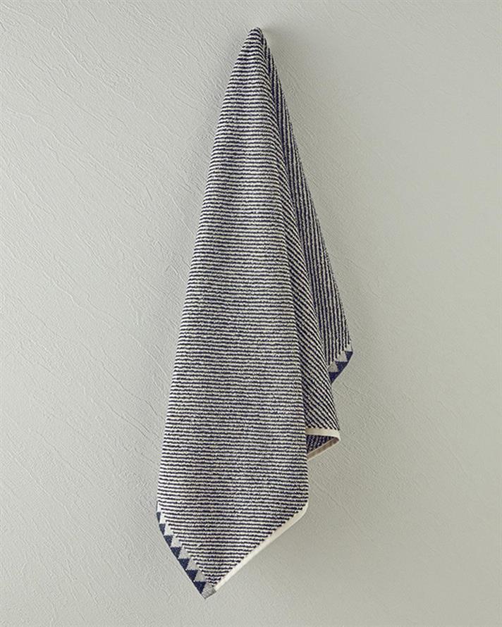 Prosop de față, Sideline, bumbac, 50x80 cm, negru-bej