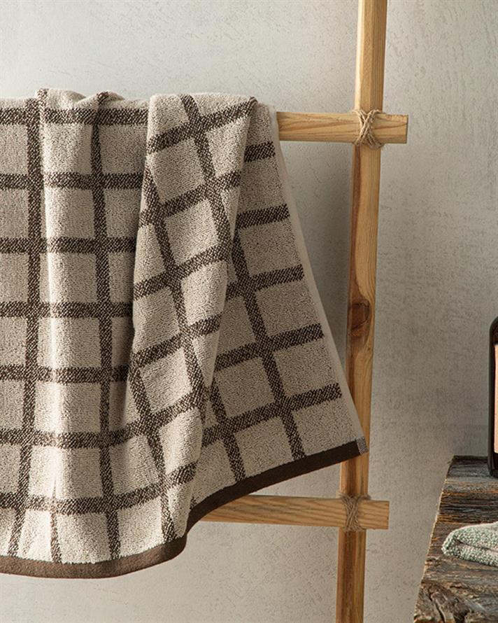 Prosop de față, Square, bumbac, 50x70 cm, bej-maro