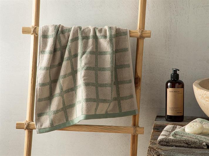 Prosop de față, Square, bumbac, 50x70 cm, verde-bej