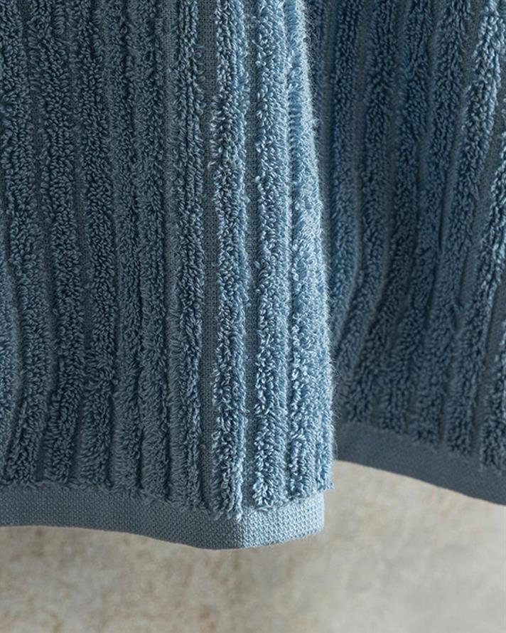 Prosop de față, Stripe, bumbac, 50x90 cm, albastru