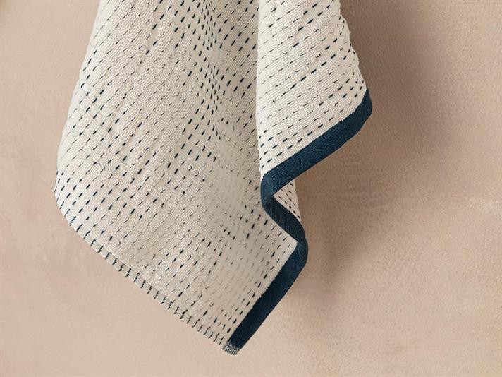 Prosop de față, Sukulent, bumbac, 50x70 cm, ecru-albastru petrol