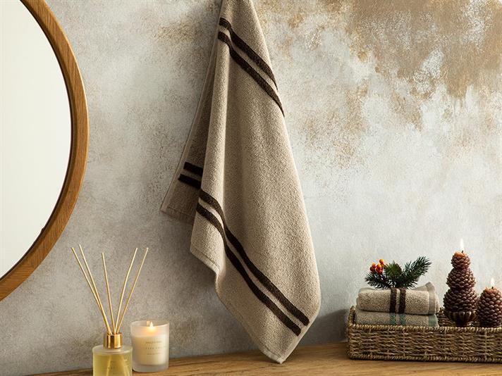 Prosop de față, Toretto, bumbac, 50x70 cm, bej-maro