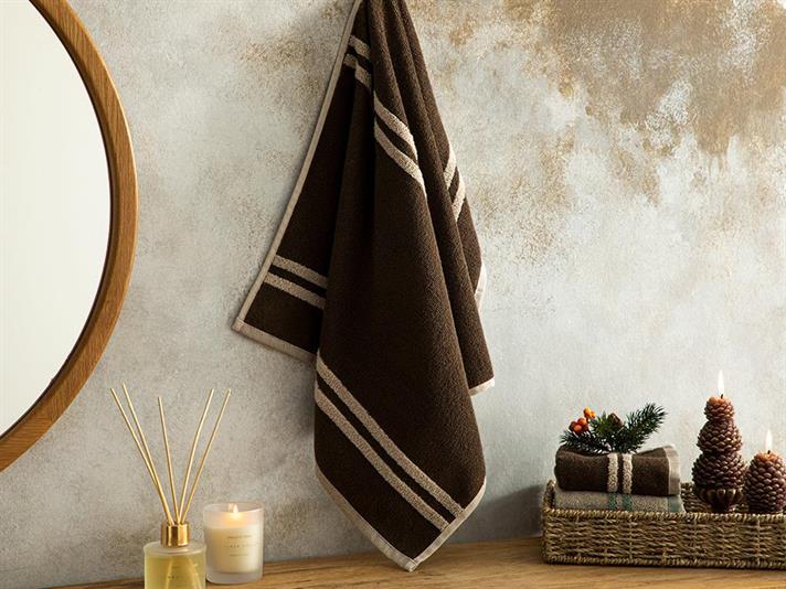 Prosop de față, Toretto, bumbac, 50x70 cm, bej-maro