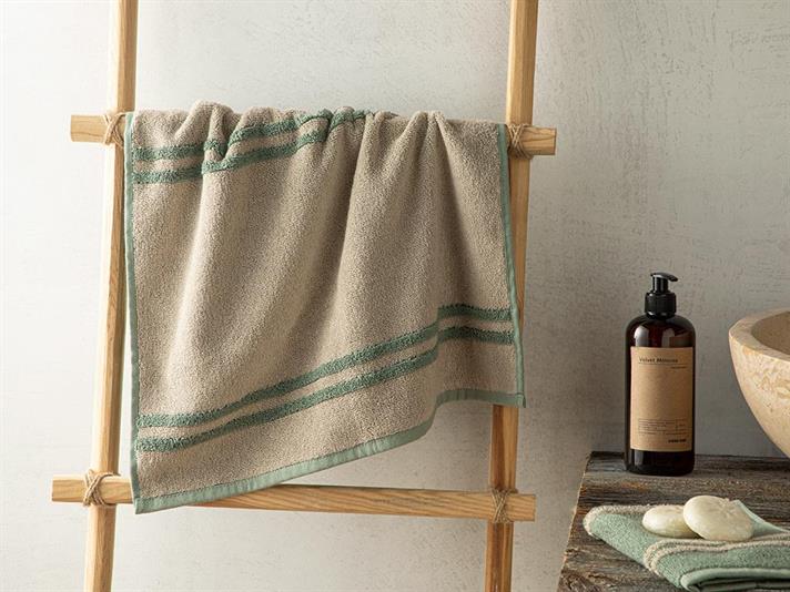 Prosop de față, Toretto, bumbac, 50x70 cm, verde-bej