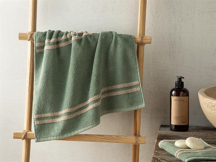 Prosop de față, Toretto, bumbac, 50x70 cm, verde-bej