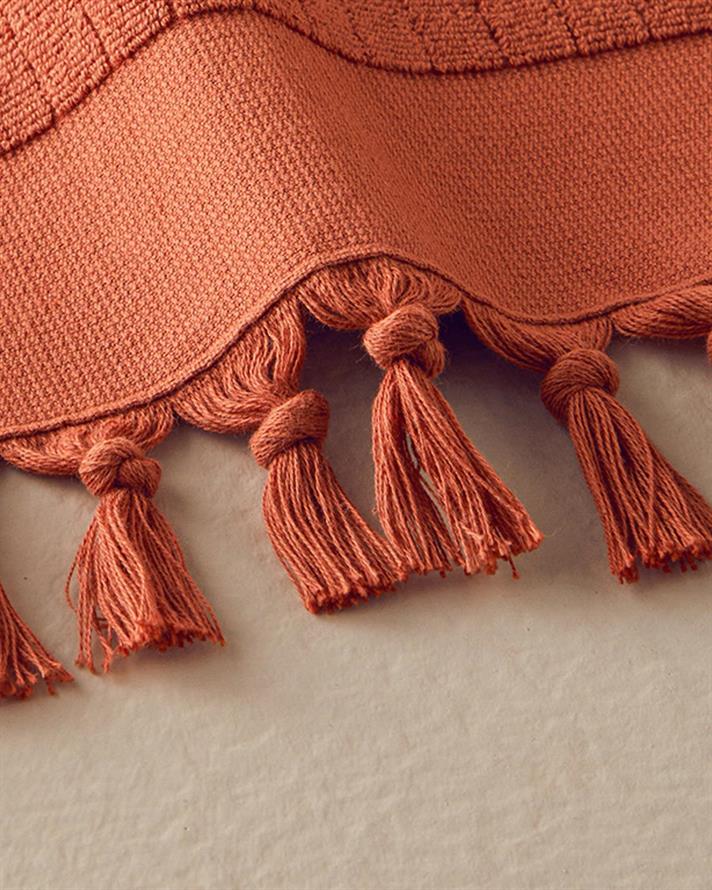 Prosop de față, Tuffy Stripe, bumbac, 50x80 cm, cărămiziu