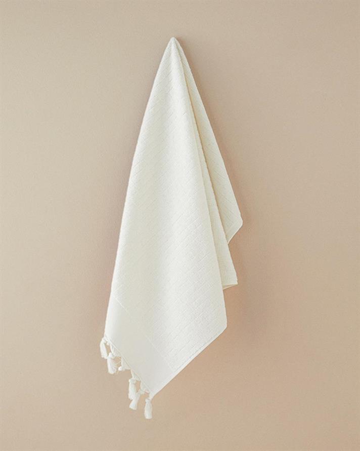 Prosop de față, Tuffy Stripe, bumbac, 50x80 cm, ecru