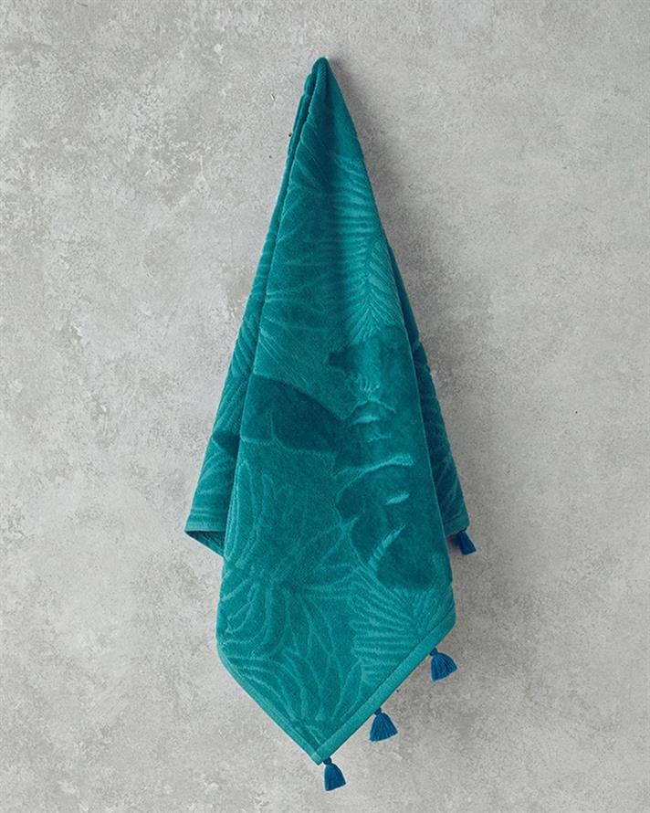 Prosop de fata, Allover Palmy, bumbac, 50x80 cm, verde