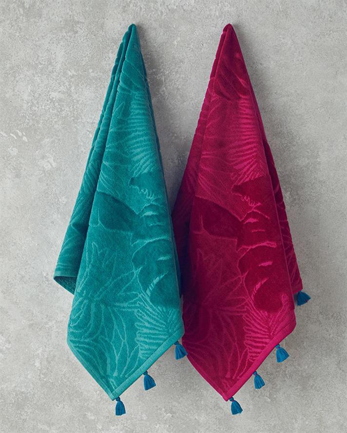 Prosop de fata, Allover Palmy, bumbac, 50x80 cm, verde