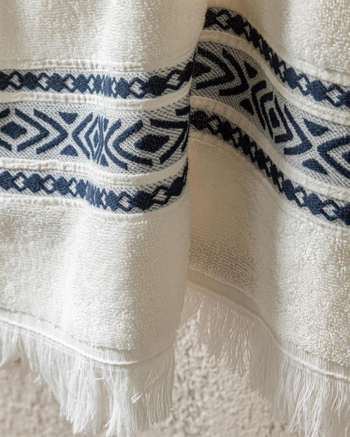 Prosop de fata, Ethnic, bumbac, 50x70 cm, alb