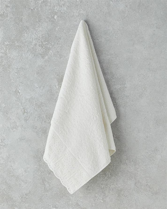 Prosop de fata, Festoon Palm, bumbac, 50x80 cm, ecru