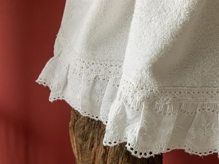 Prosop de fata, Flora, bumbac, 50x70 cm, ecru