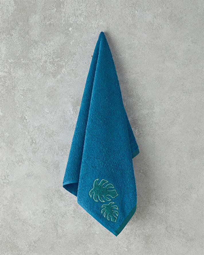 Prosop de fata, Hued Palm, bumbac, 50x80 cm, bleu-verde