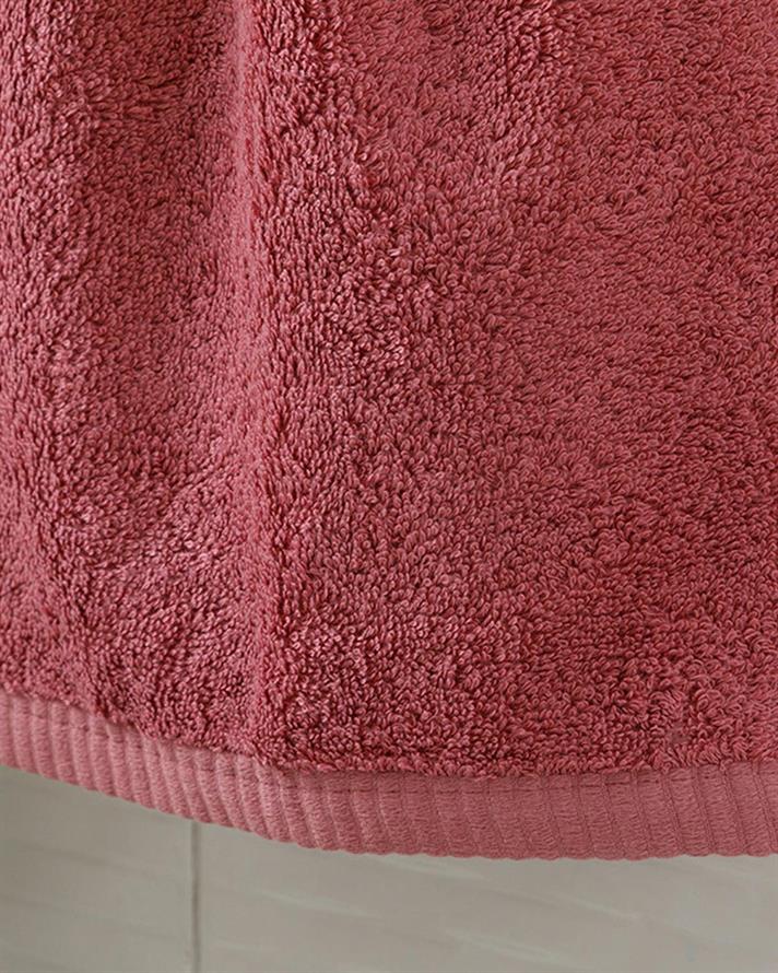 Prosop de fata, Leafy, bumbac-bambus, 50x90 cm, roz inchis