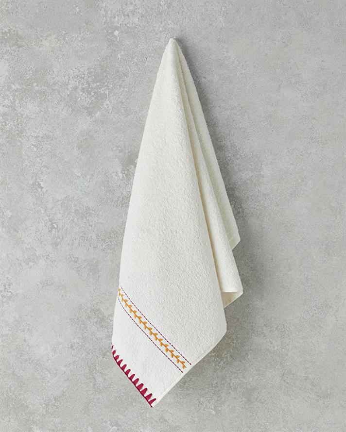 Prosop de fata, Linefull Chain, bumbac, 50x80 cm, ecru