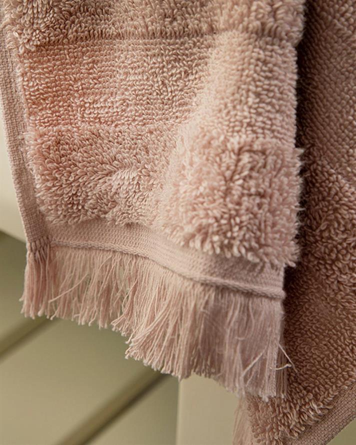 Adorn Cottony Fringed Hand Towel 30x40 cm Nude