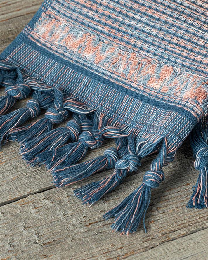 Aria Cottony fringed Hand Towel 30x40 cm Blue