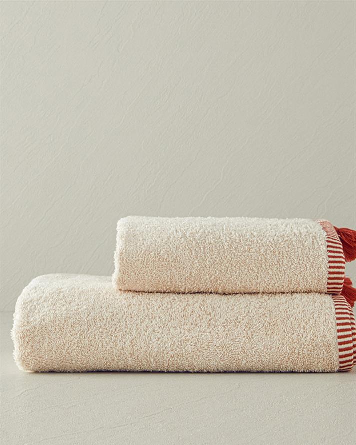 Colorful Lines Cottony Fringed Hand Towel 30x45 cm