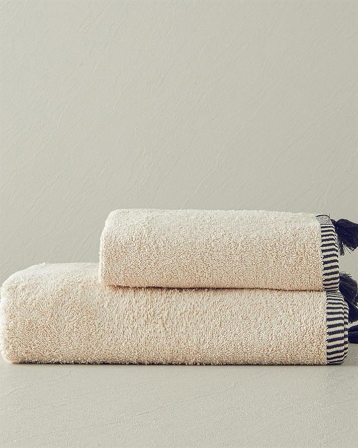 Colorful Lines Cottony Fringed Hand Towel 30x45 cm