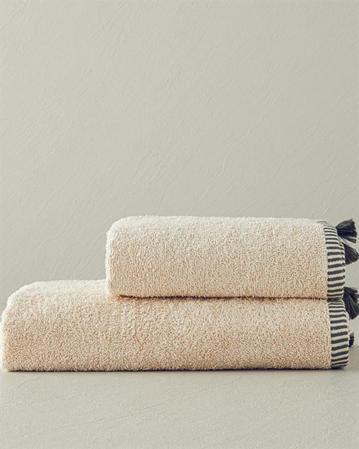 Colorful Lines Cottony Fringed Hand Towel 30x45 cm