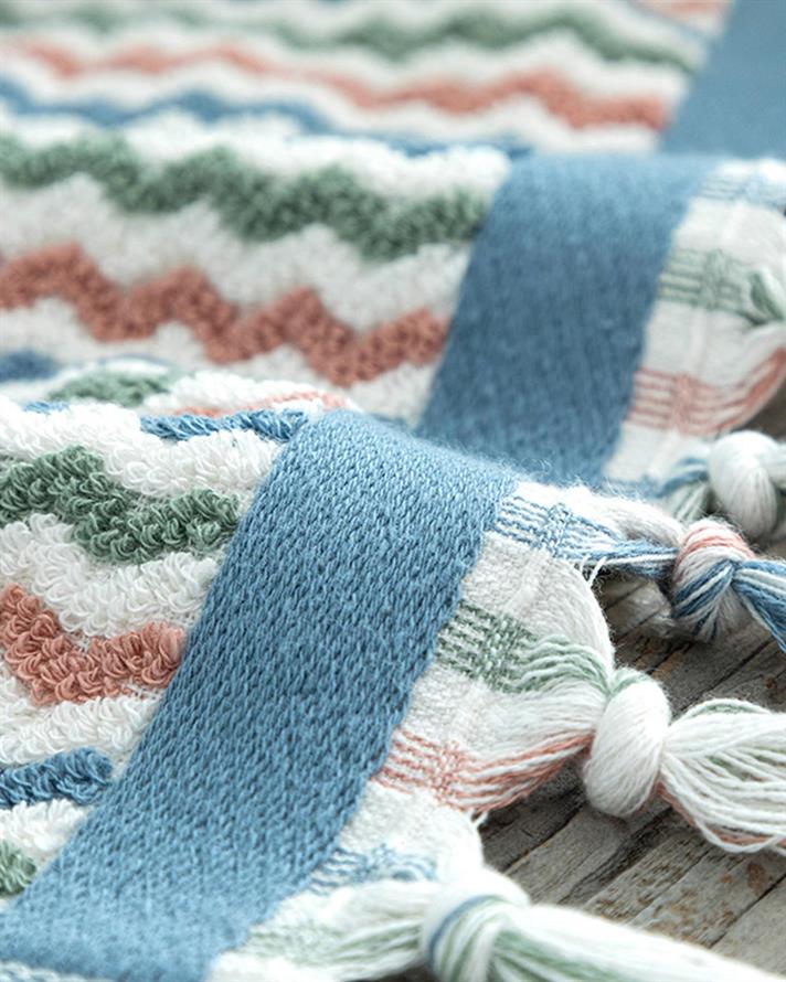 Colour Sea Cottony fringed Hand Towel 30x40 cm Colorful