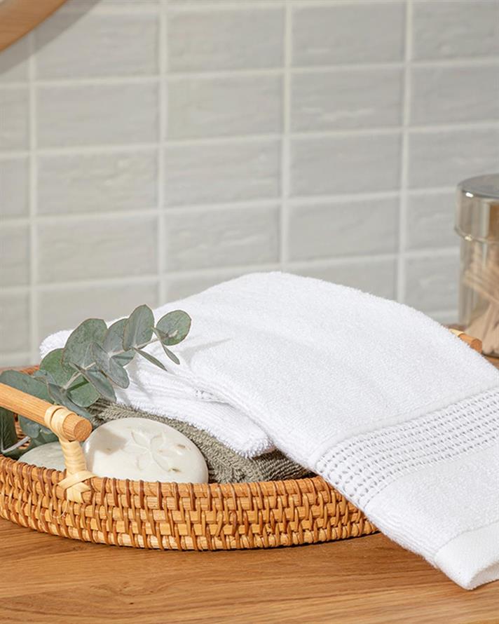 Deluxe Cottony Low Twist Hand Towel 30x50 cm White