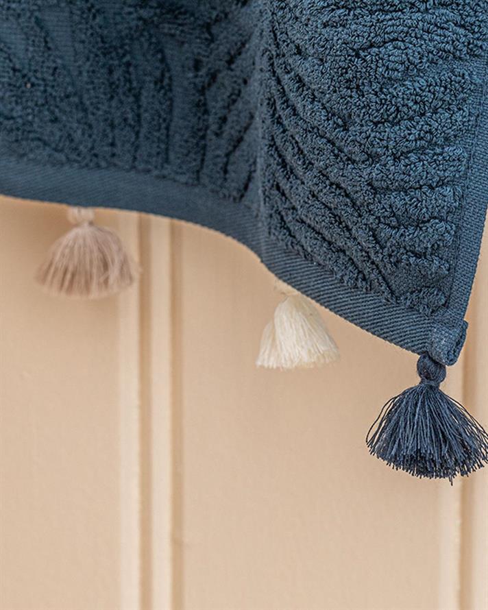 Diana Cottony With Jacquard Hand Towel 30x40 cm Dark Blue